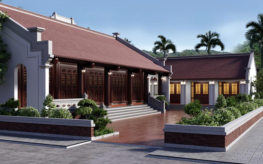 Mẫu nhà gỗ 1 tầng 4 phòng ngủ