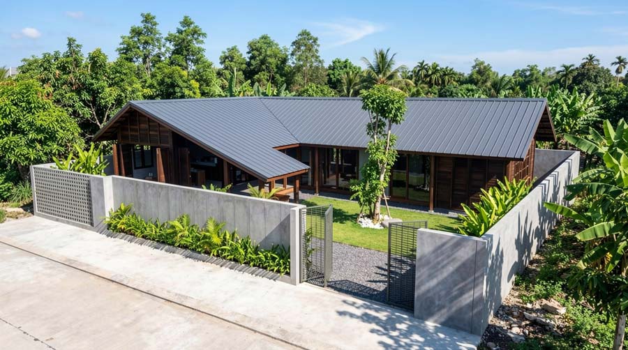 Nhà gỗ cấp 4 sân vườn