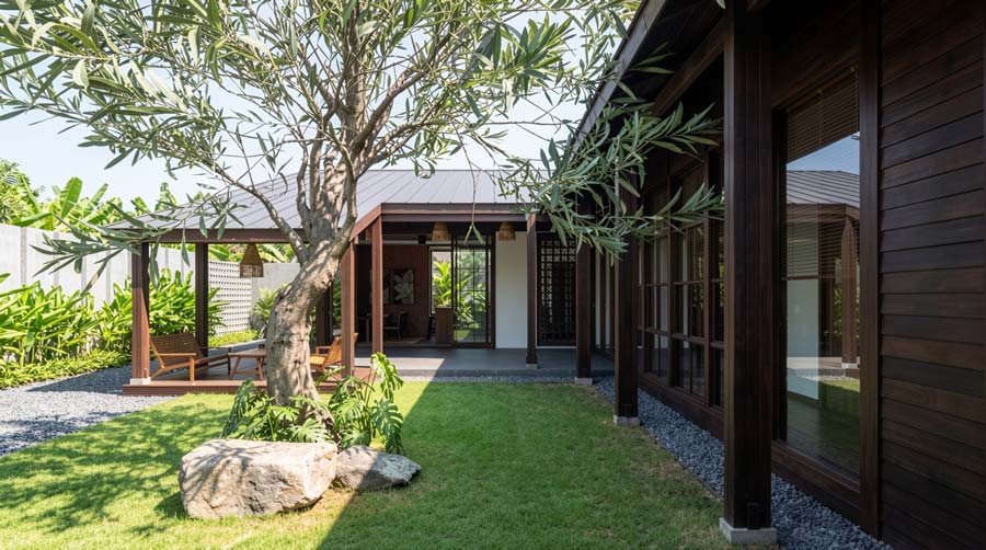 Nhà gỗ cấp 4 sân vườn