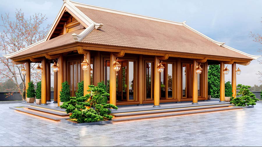 Nhà gỗ 1 tầng hiện đại