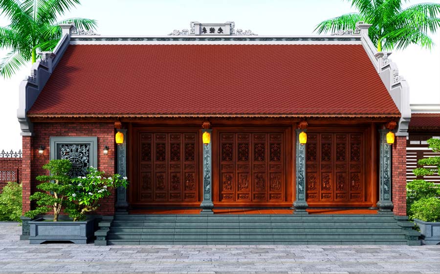 Mẫu nhà gỗ 1 tầng đẹp ở nông thôn
