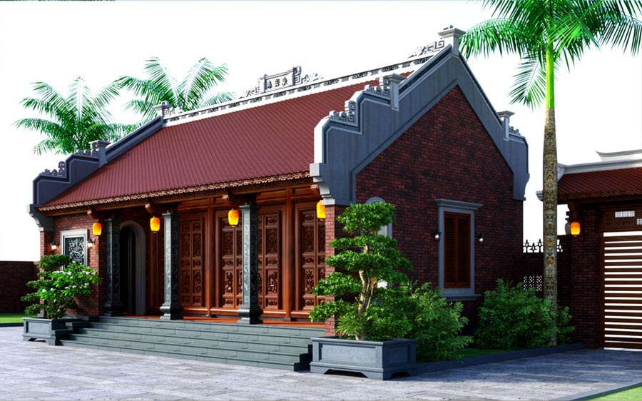 Mẫu nhà gỗ 1 tầng đẹp ở nông thôn
