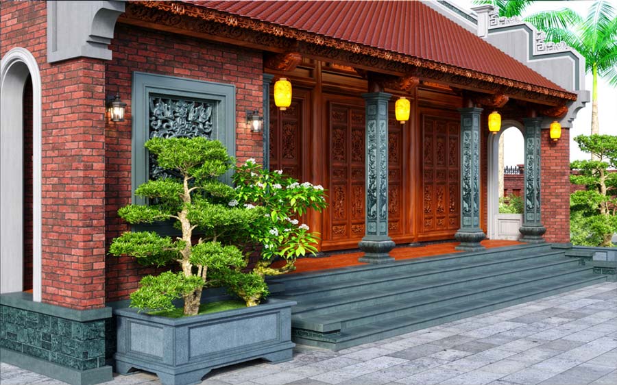 Mẫu nhà gỗ 1 tầng đẹp ở nông thôn