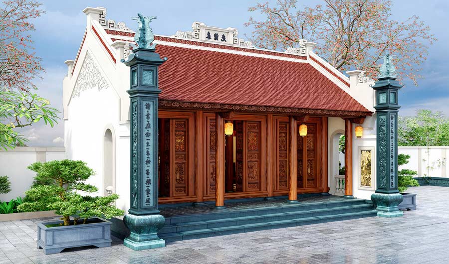 Nhà gỗ 1 tầng truyền thống 3 gian