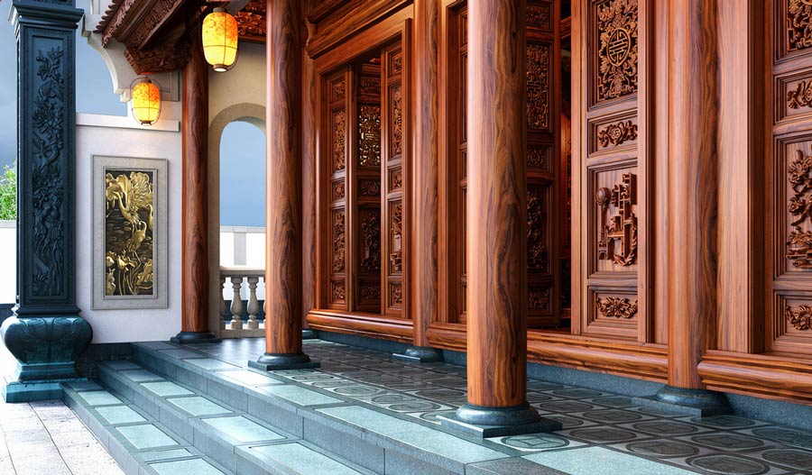 Nhà gỗ 1 tầng truyền thống 3 gian