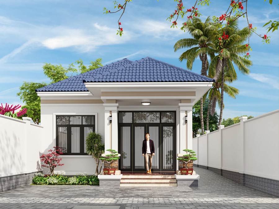 Nhà mái Nhật 1 tầng 3 phòng ngủ 100m2
