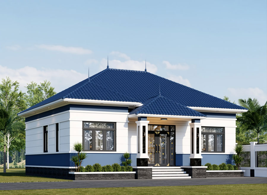 Nhà mái Nhật 1 tầng 3 phòng ngủ 150m2