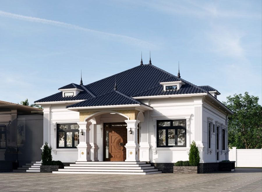 Nhà mái Nhật 1 tầng 3 phòng ngủ 150m2