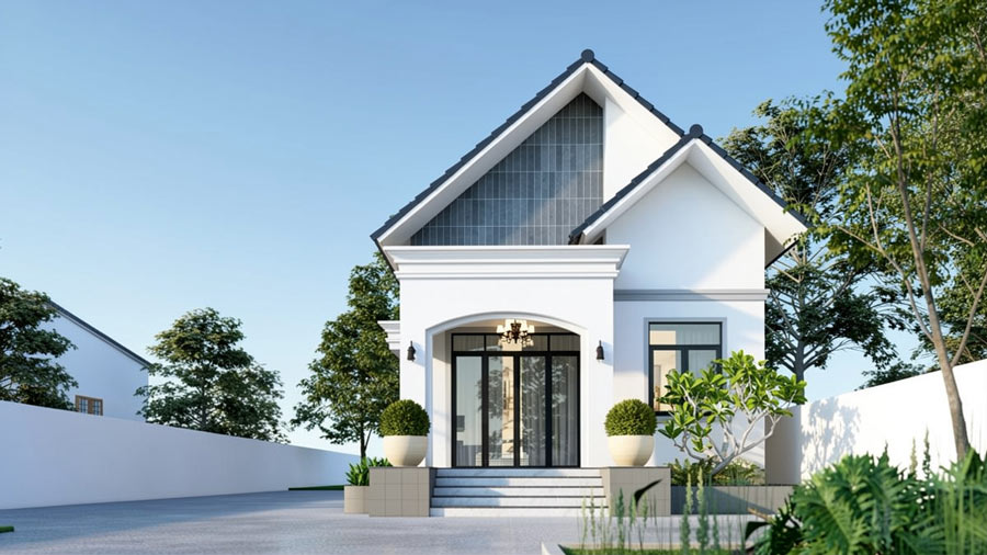Nhà mái Thái 1 tầng 4 phòng ngủ 150m2