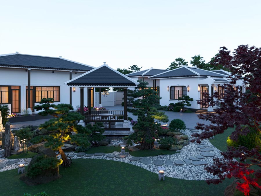 Mẫu nhà mái Thái 1 tầng 4 phòng ngủ Indochine