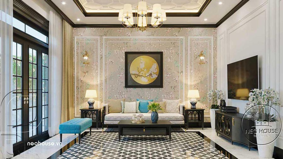 Mẫu nhà mái Thái 1 tầng 5 phòng ngủ Indochine
