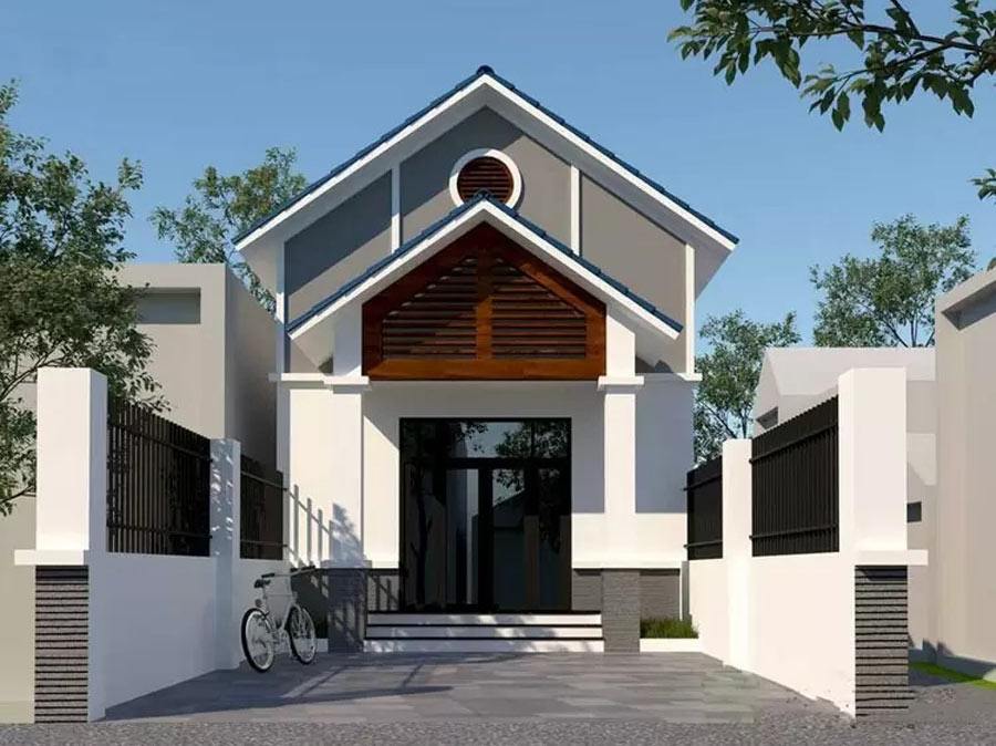 Mẫu nhà mái Thái 1 tầng 500 triệu có gác lửng