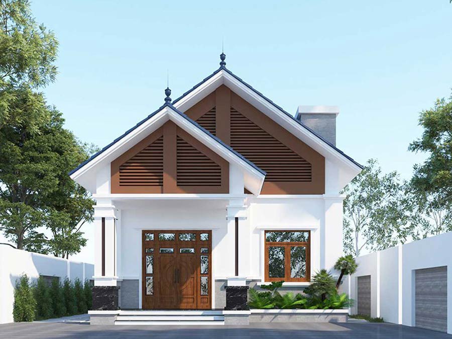 Mẫu nhà mái Thái 1 tầng 500 triệu hiện đại