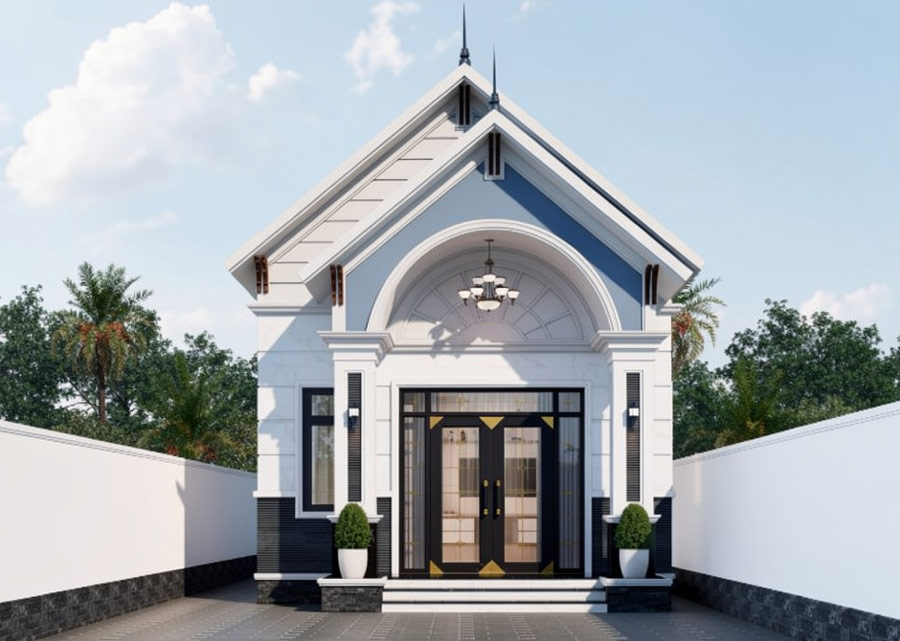 Mẫu nhà ống 1 tầng 2 phòng ngủ 100m2