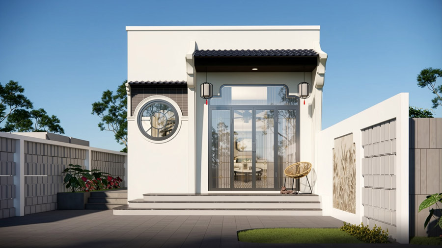 Mẫu nhà ống 1 tầng 3 phòng ngủ 100m2