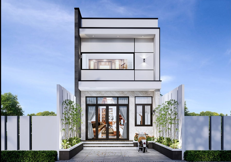 Mẫu nhà ống 1 tầng rưỡi đẹp