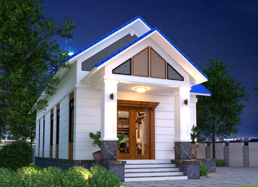 Mẫu nhà ống mái Thái 1 tầng 500 triệu