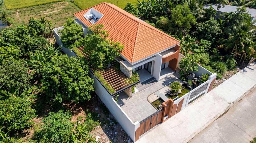 Mẫu nhà vườn 1 tầng 2 phòng ngủ 100m2