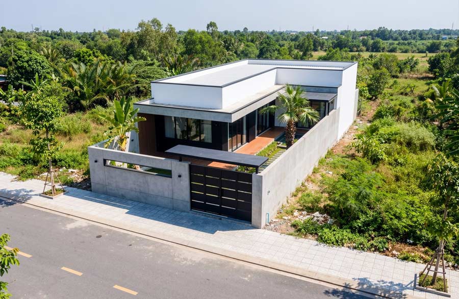 Mẫu nhà mái bằng 1 tầng đẹp, tiết kiệm chi phí. Ảnh 9