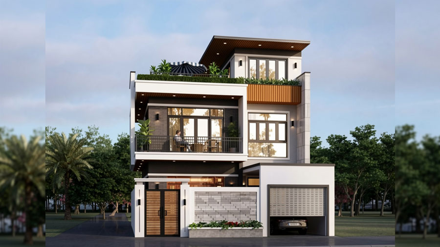 Nhà 2 tầng có sân thượng 100m2