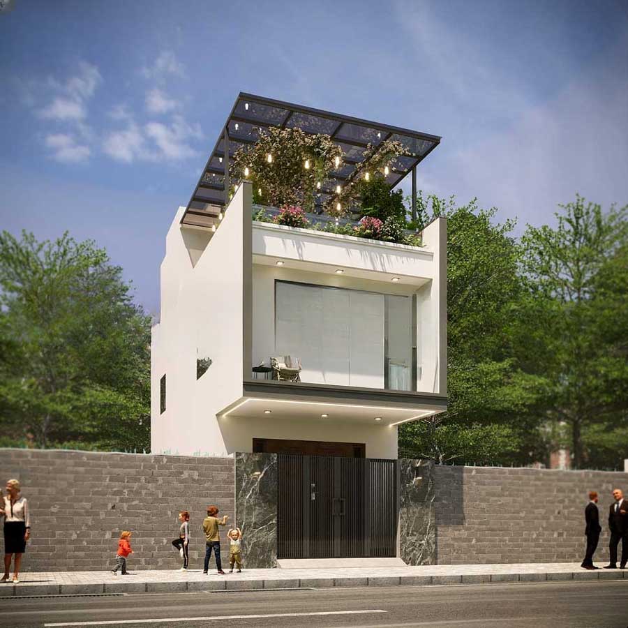 Nhà 2 tầng có sân thượng 100m2