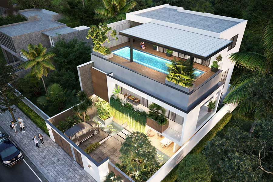 Nhà 2 tầng có sân thượng 150m2