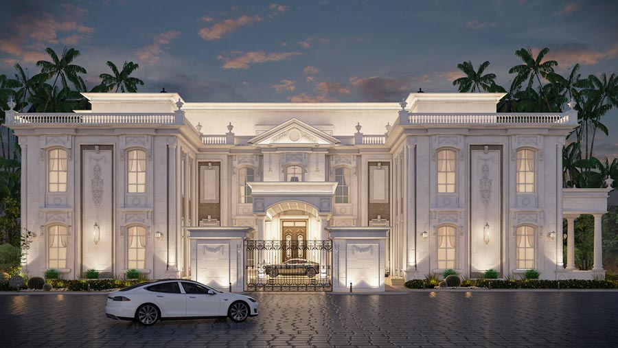 Thiết kế nhà 2 tầng chữ U phong cách Châu Âu