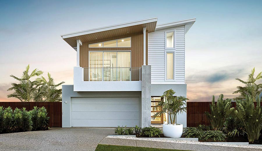 Thiết kế nhà mái lệch 2 tầng diện tích 80m2