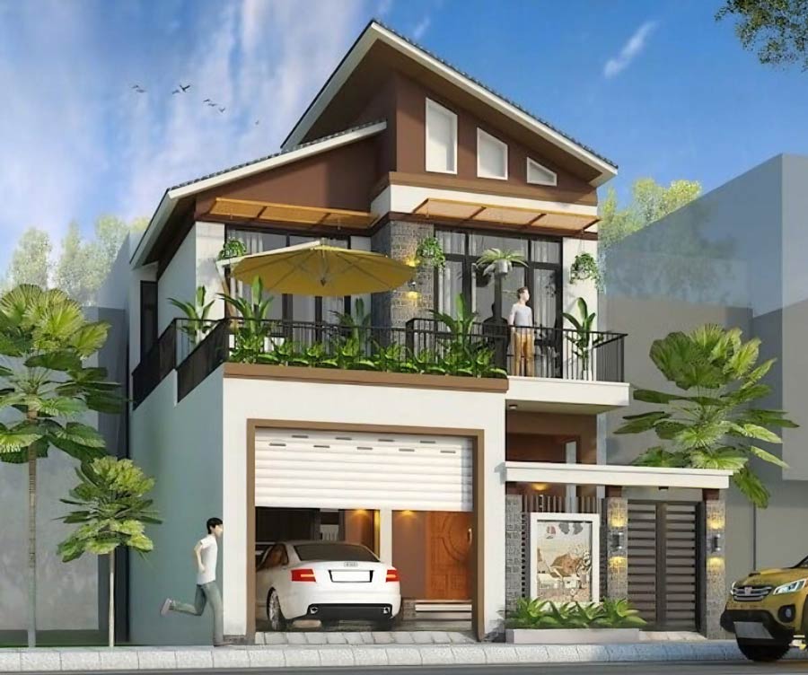 Thiết kế nhà mái lệch 2 tầng là gì?