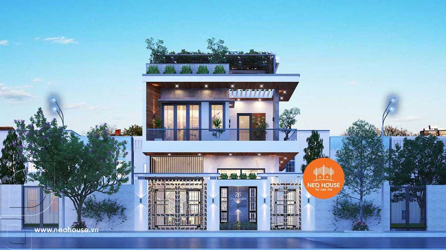 Thiết kế nhà vuông 8x9m 2 tầng hiện đại