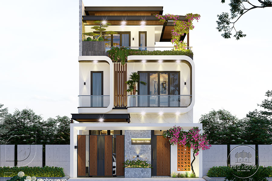 Biệt thự phố 2 tầng 1 tum mặt tiền 8m