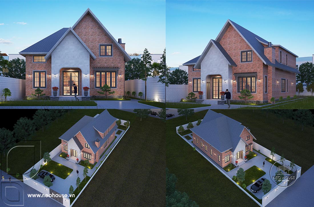 Phối cảnh 3D biệt thự mái Thái 2 tầng kiểu Mỹ tại Đà Nẵng. Ảnh 6