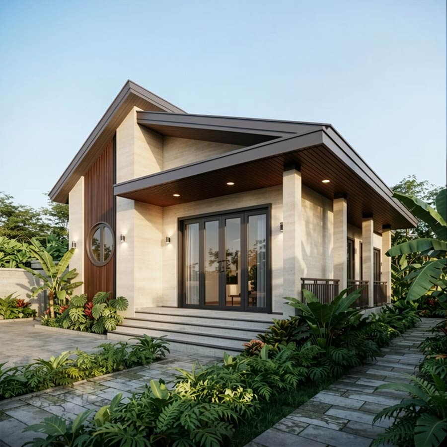 Mẫu nhà 8x12m 1 tầng phong cách hiện đại