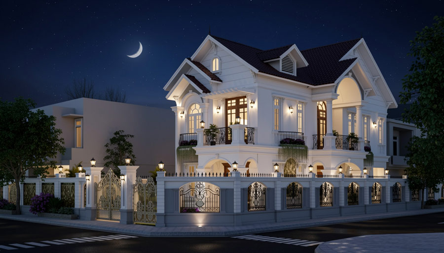 Thiết kế nhà mái ngói 2 tầng 120m2