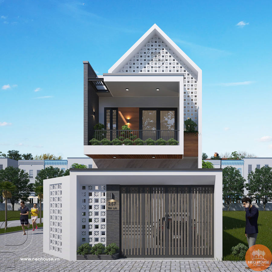 Nhà phố hiện đại 2 tầng 4 phòng ngủ có gara 6x15.5m tại Gia Lai. Ảnh 2
