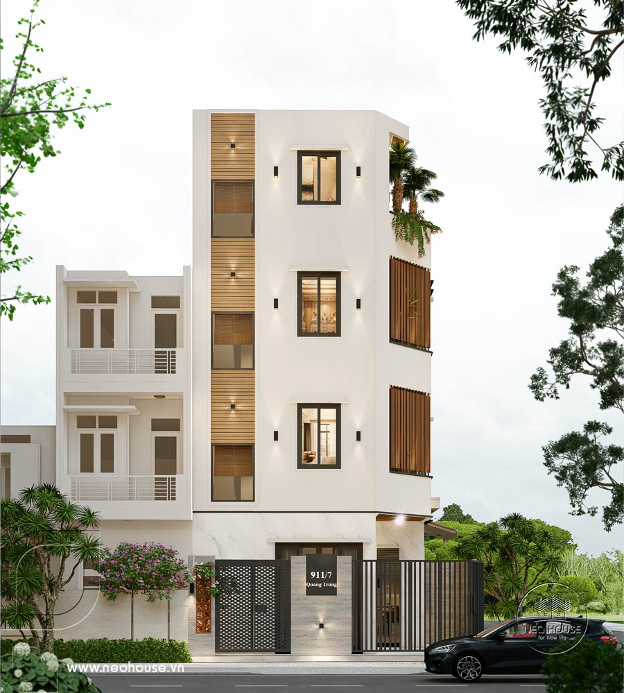 Mẫu nhà phố hiện đại 4 tầng 2 mặt tiền tại Gò Vấp, HCM. Ảnh 2