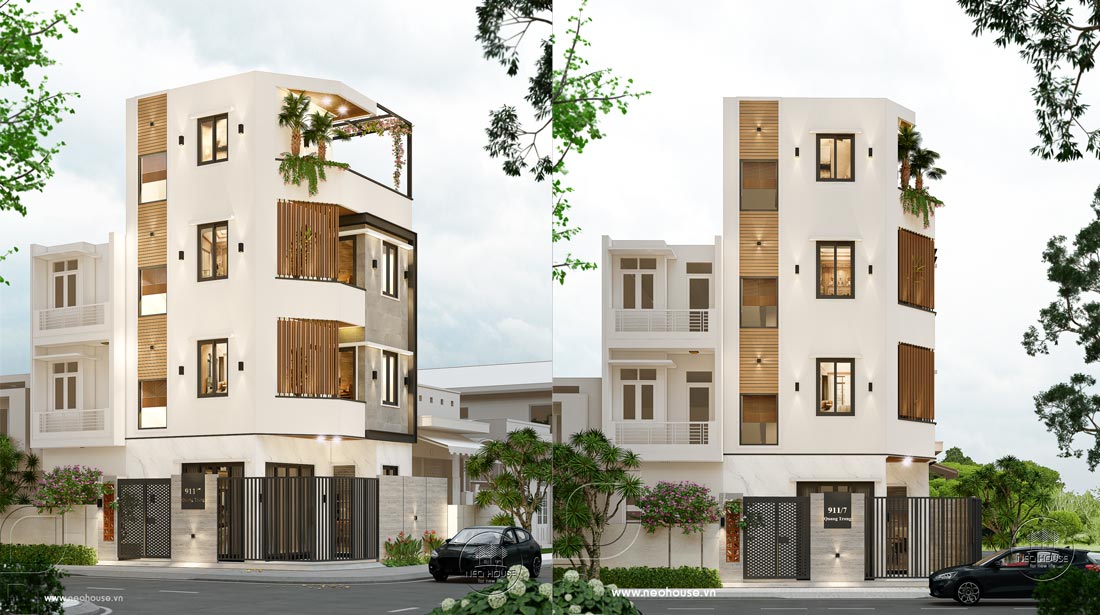 Tư vấn nhà phố hiện đại 4 tầng 2 mặt tiền tại Gò Vấp, HCM
