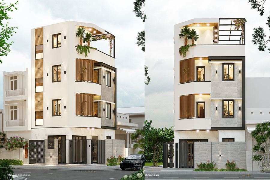 Mẫu nhà phố hiện đại 4 tầng 2 mặt tiền