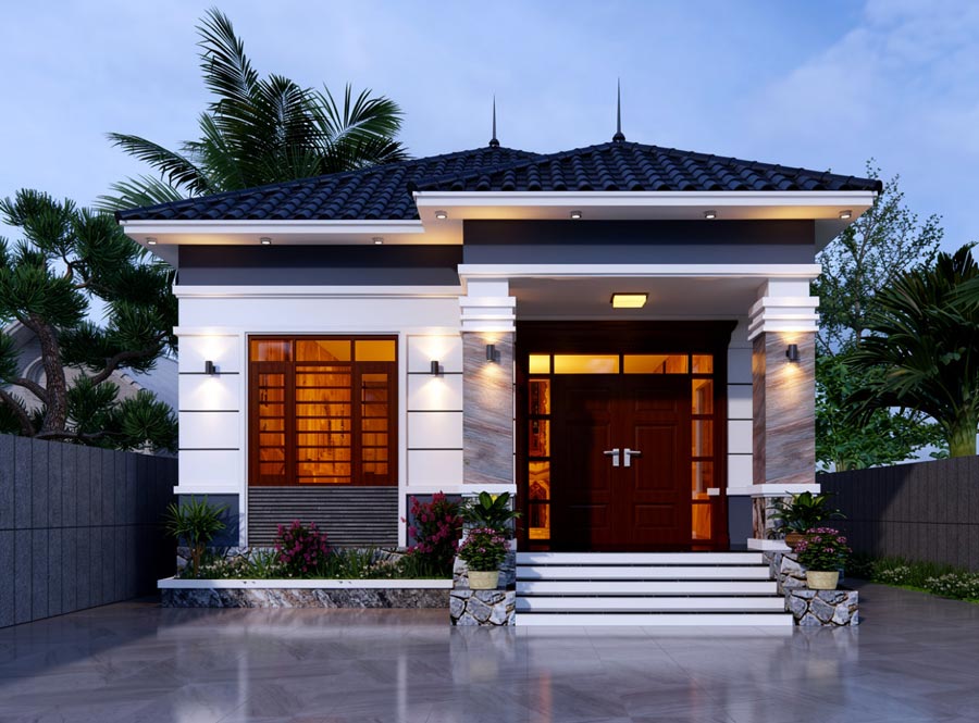 Mẫu thiết kế nhà 1 tầng 50m2 đẹp. Ảnh 1
