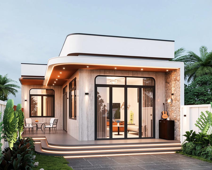 Mẫu thiết kế nhà 1 tầng 50m2 đẹp. Ảnh 4