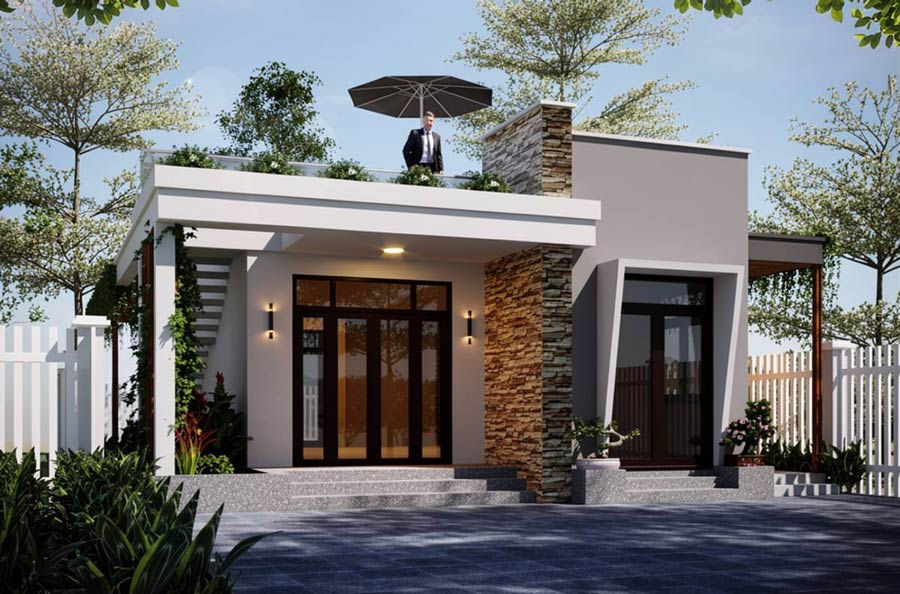 Mẫu thiết kế nhà 1 tầng 50m2 đẹp. Ảnh 5