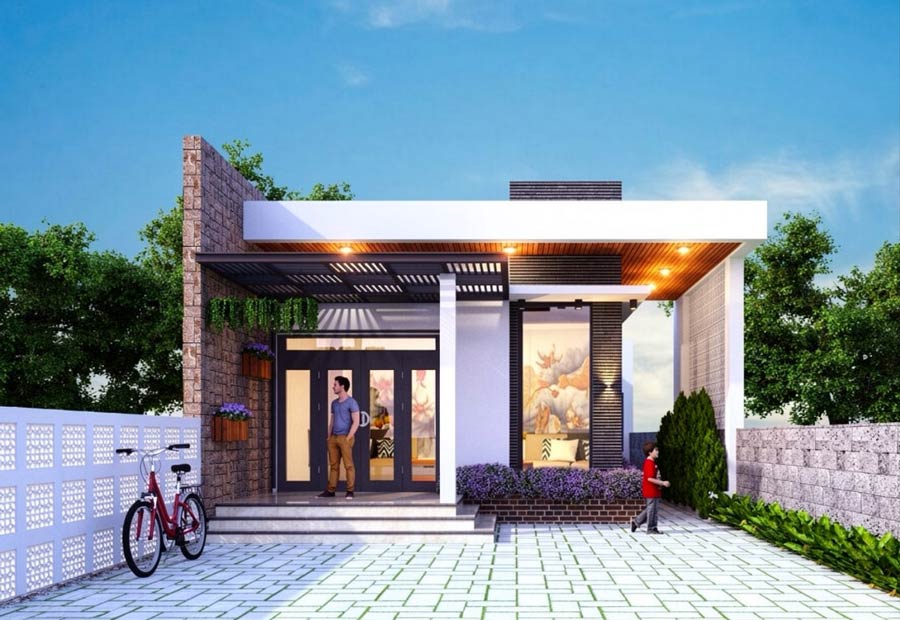 Mẫu thiết kế nhà 1 tầng 50m2 đẹp. Ảnh 7