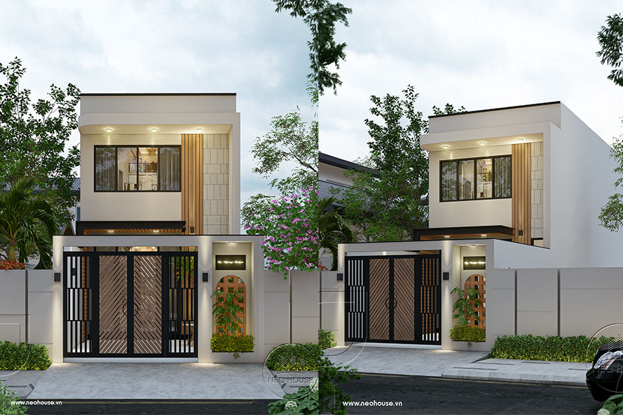 Nhà phố 1 trệt 1 lửng 2 phòng ngủ 1 phòng thờ