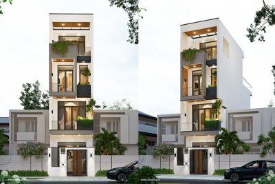 Thiết Kế Nhà Phố 4 Tầng Hiện Đại Mặt Tiền 4m Tại HCM – NP99