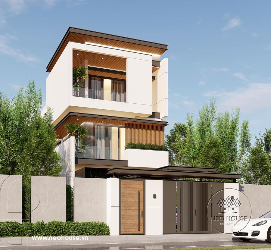 Thiết kế nhà phố hiện đại 3 tầng mặt tiền 5,5m có gara tại Vũng Tàu. Ảnh 2