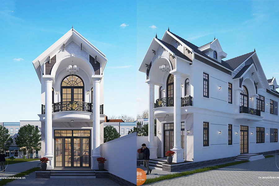 nhà phố mái thái 2 tầng 4 phòng ngủ 1 phòng thờ