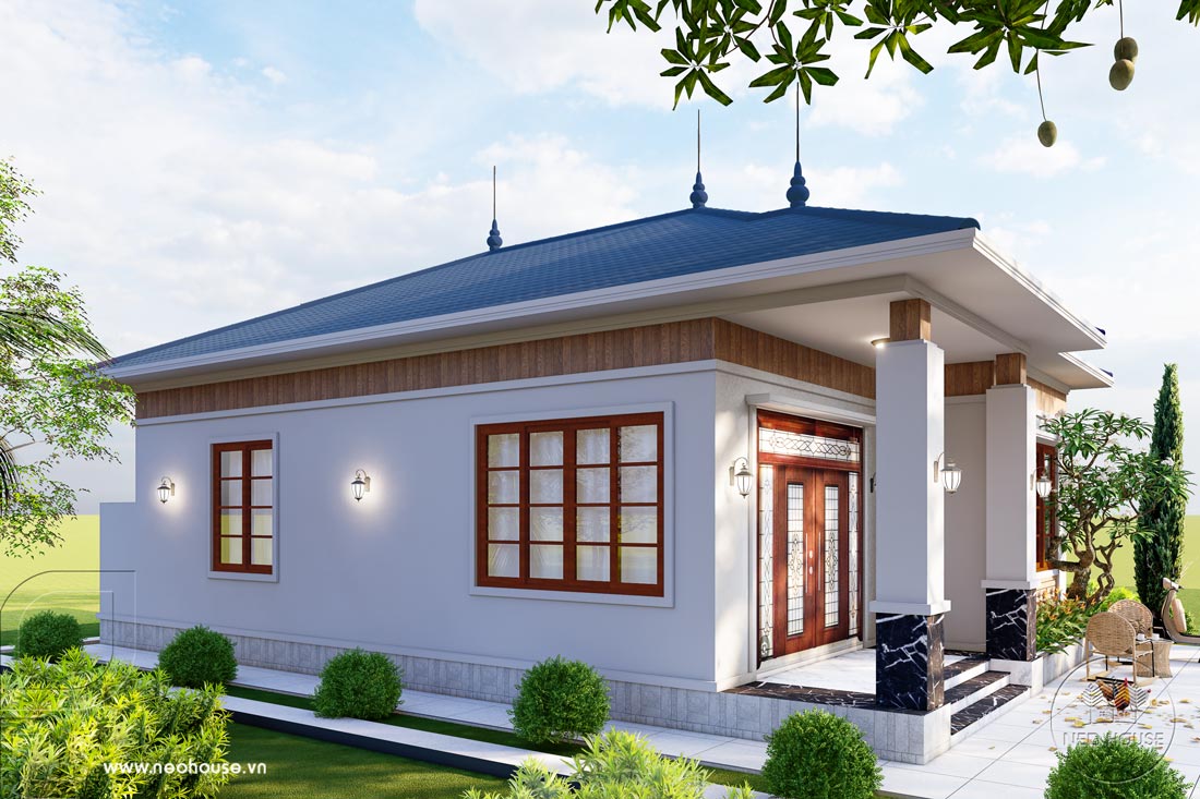 Phối cảnh biệt thự mái Nhật 1 tầng 2 phòng ngủ tại Đồng Nai. Ảnh 4