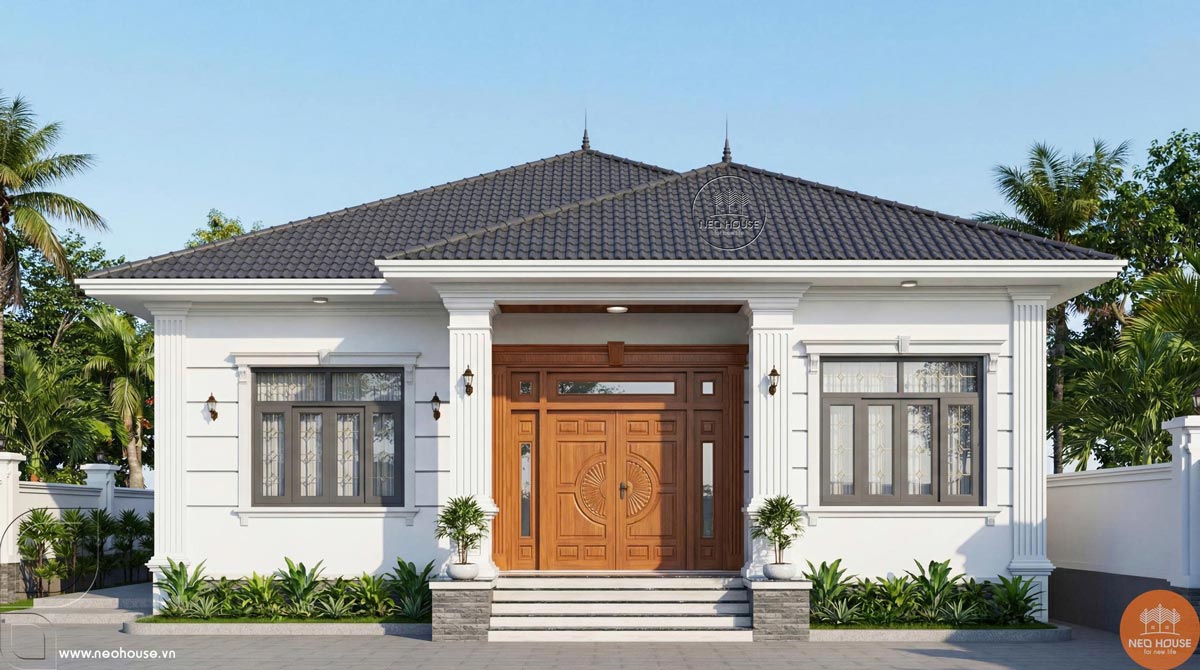 Tư vấn phương án thiết kế biệt thự mái Nhật 1 tầng 3 phòng ngủ tại Quảng Ninh