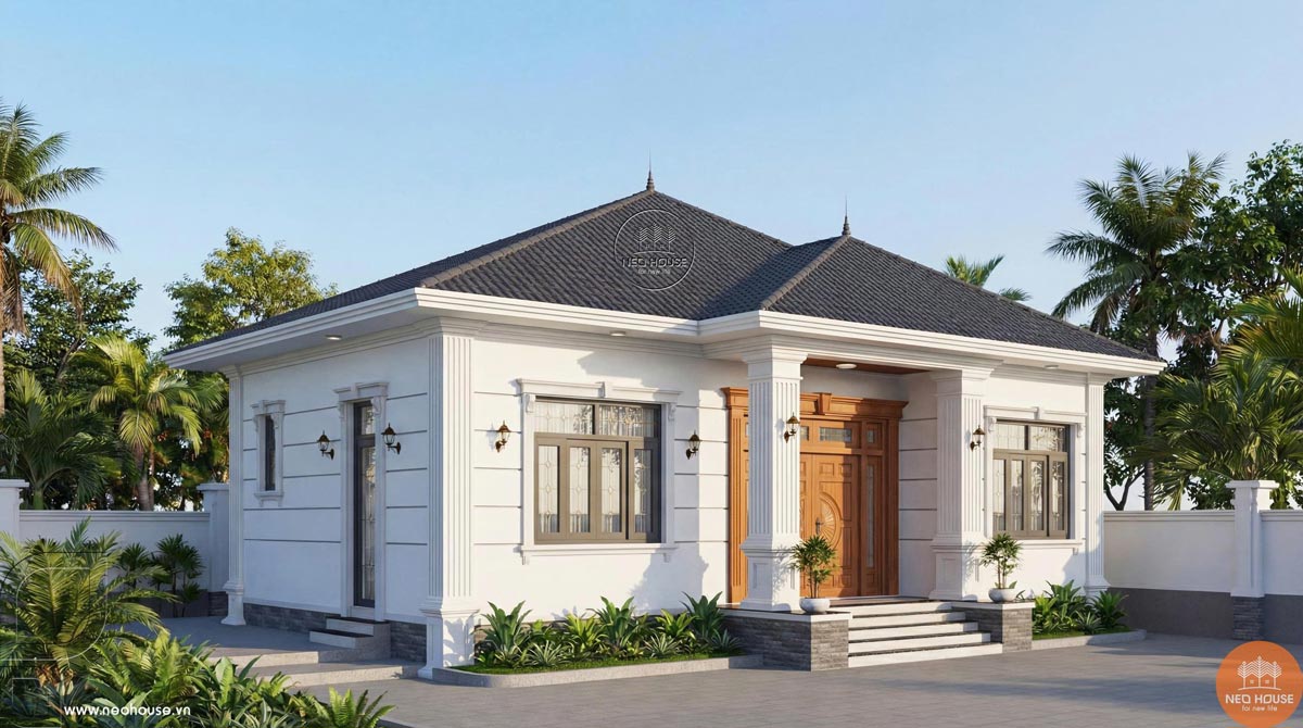 Phối cảnh biệt thự mái Nhật 1 tầng 3 phòng ngủ tại Quảng Ninh. Ảnh 3