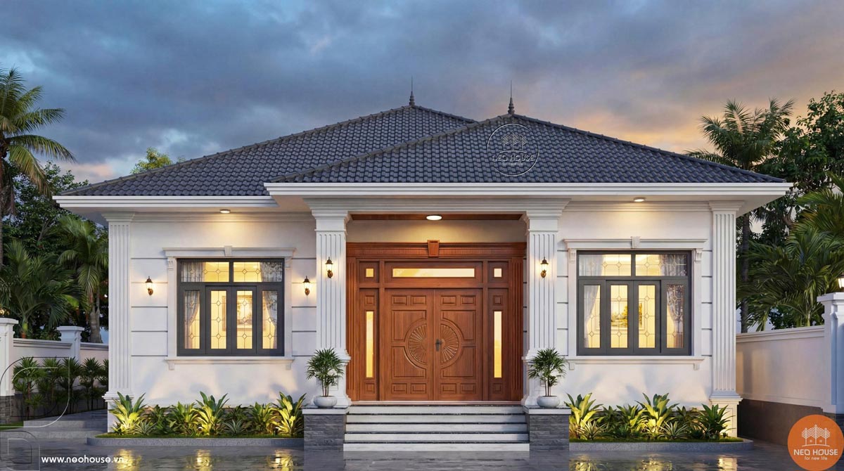 Phối cảnh biệt thự mái Nhật 1 tầng 3 phòng ngủ tại Quảng Ninh. Ảnh 4